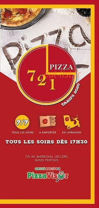 Pizza 721 — carte page 1