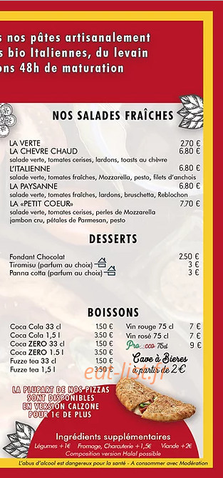 Pizza 721 — carte page 4