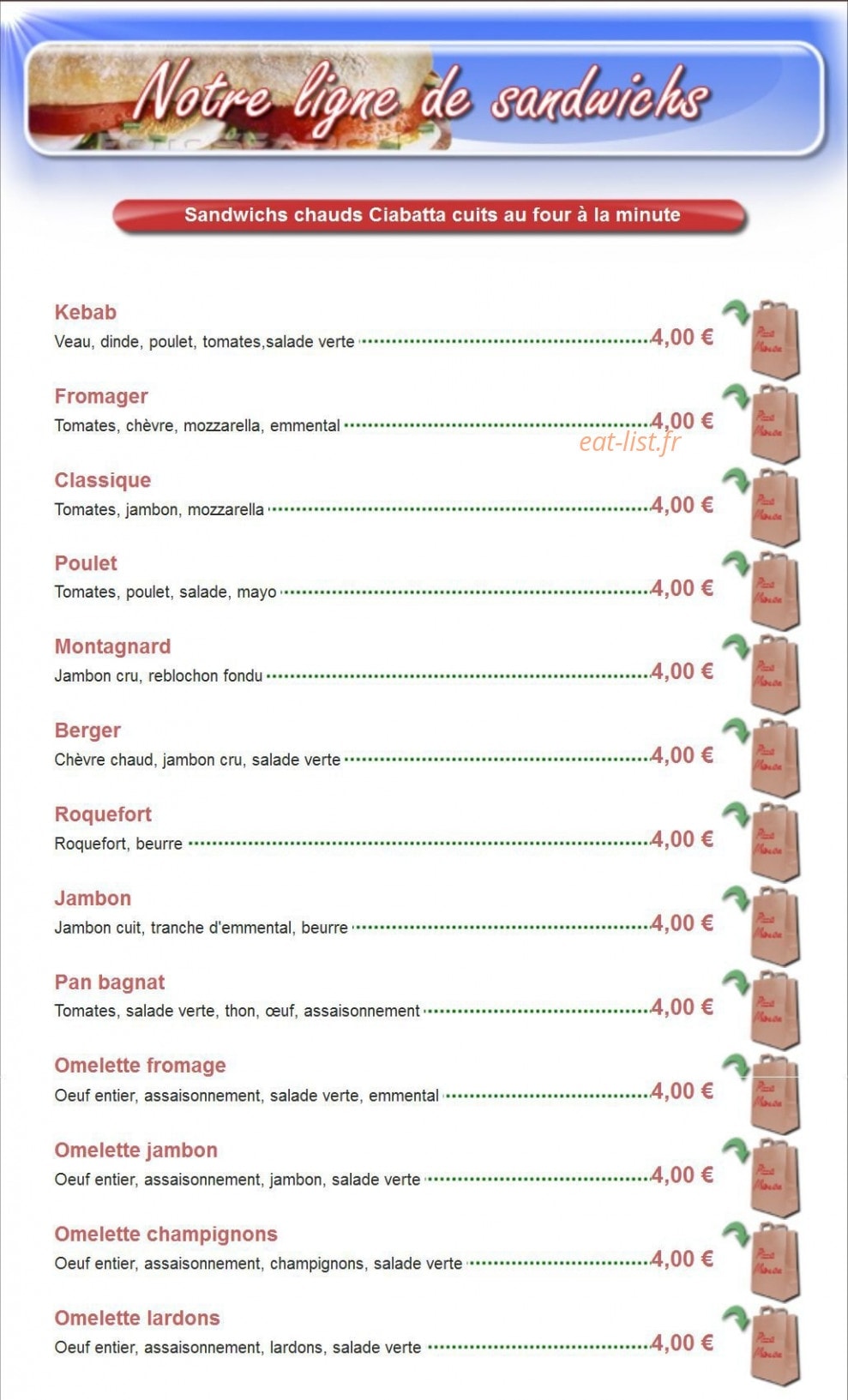 Pizza Marcou — carte page 2