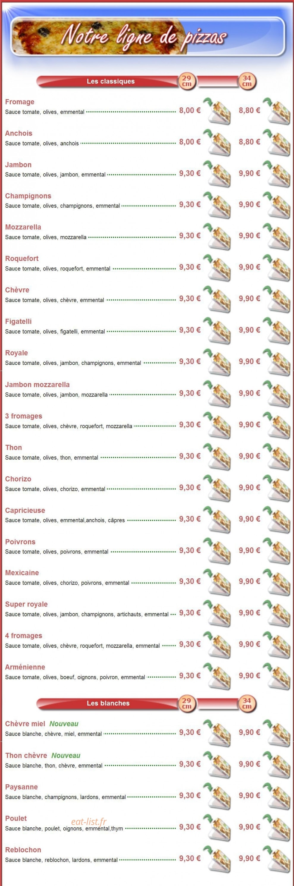 Pizza Marcou — carte page 1