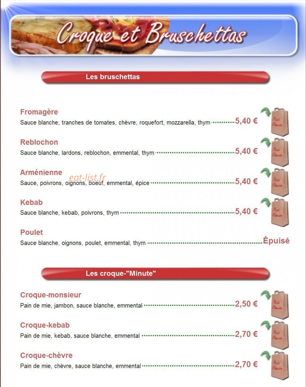 Pizza Marcou — carte page 3