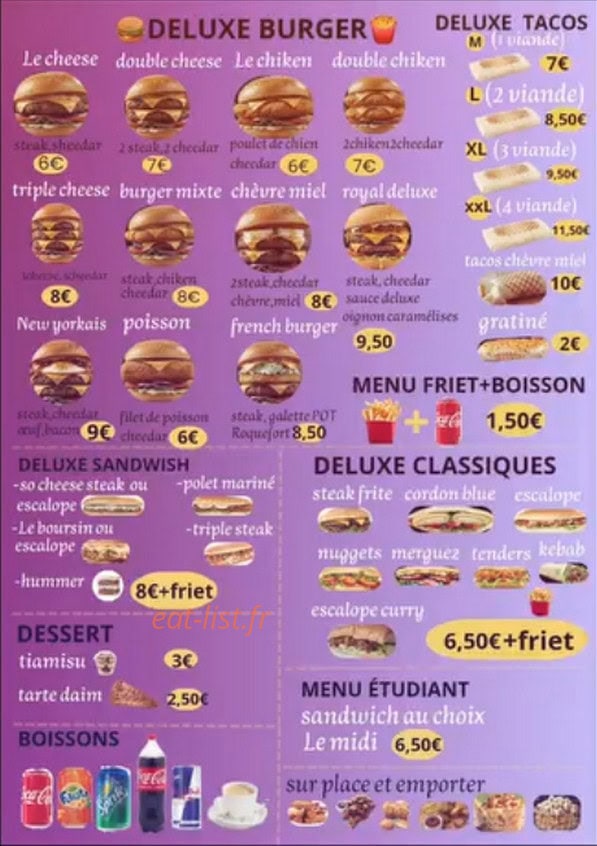 Snack Deluxe — carte page 1