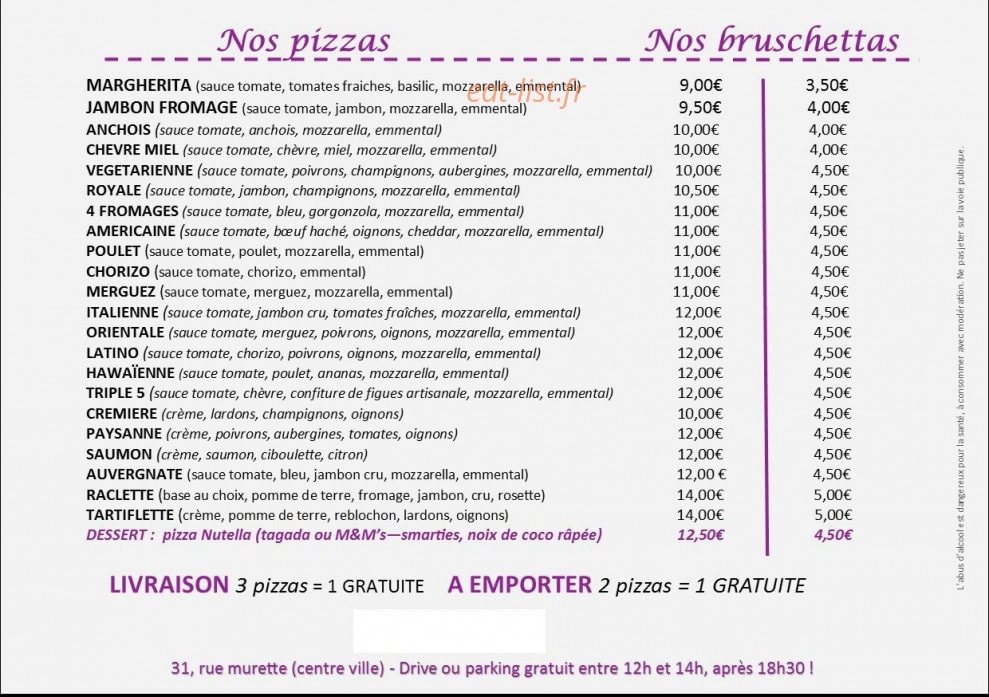Triple Cinq — carte page 1