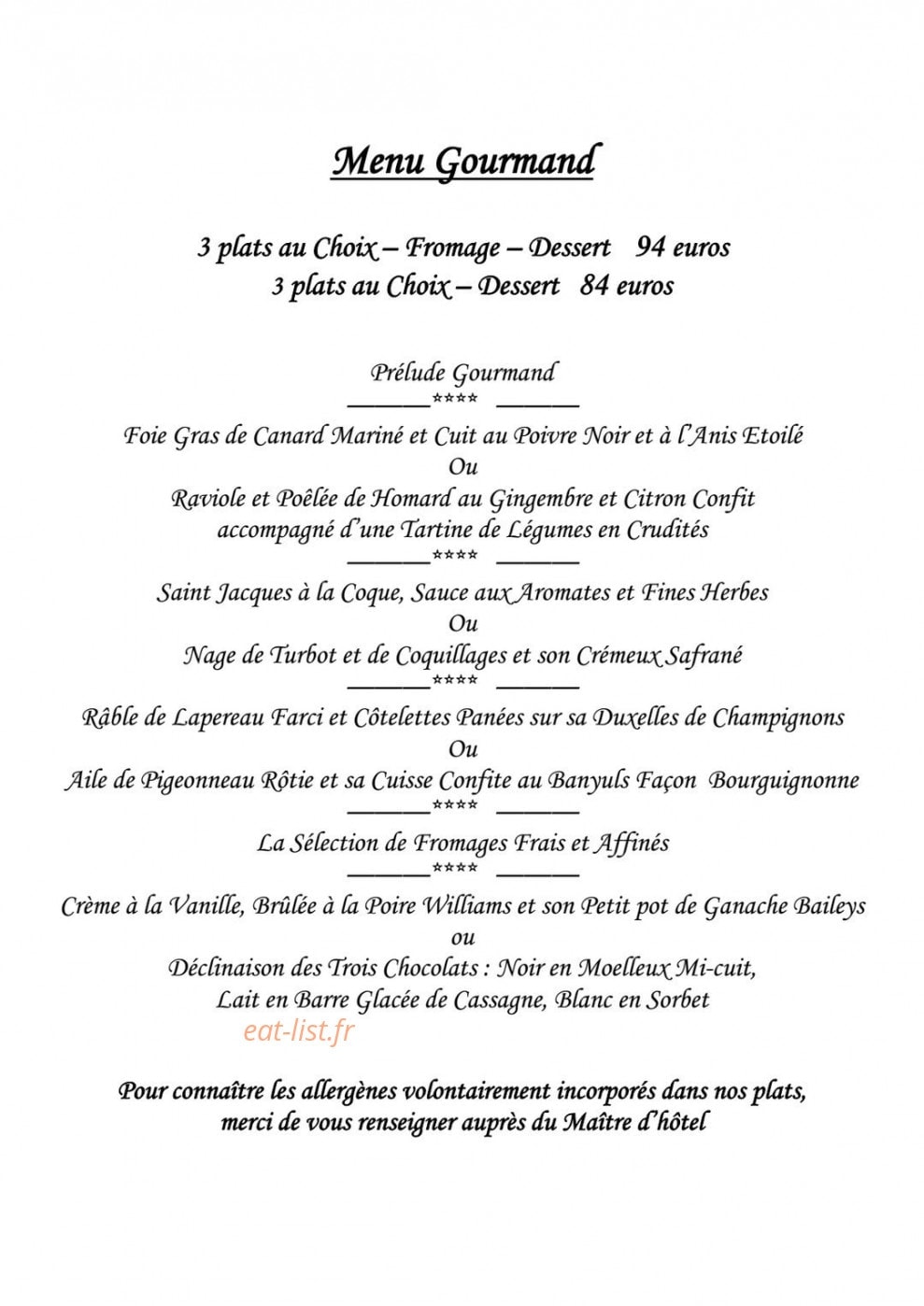 Auberge de cassagne et spa — carte page 2