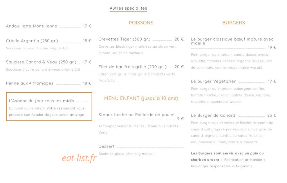 El Asador — carte page 3