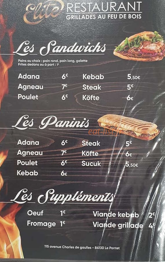 Elite Restaurant — carte page 5