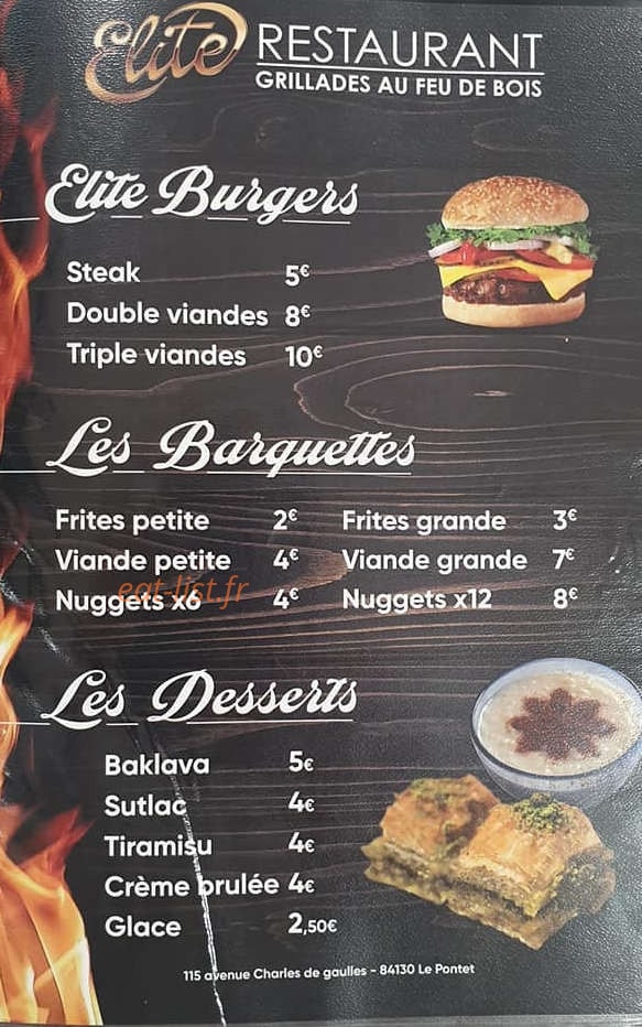 Elite Restaurant — carte page 6
