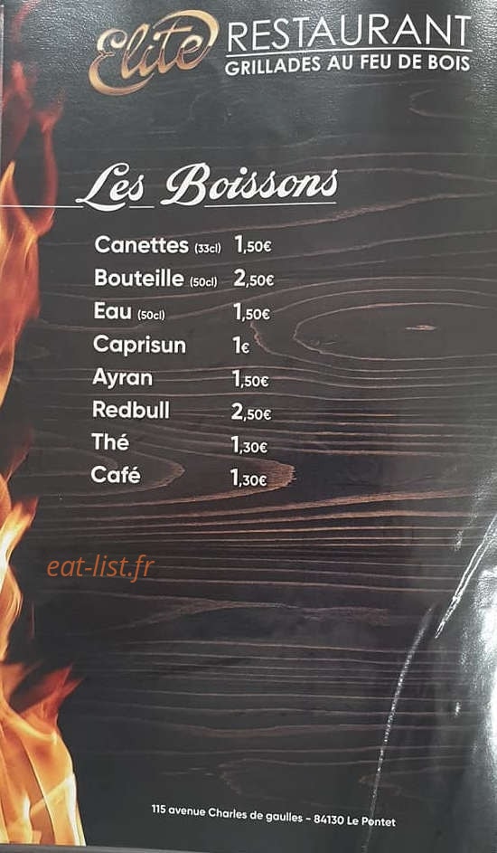 Elite Restaurant — carte page 7