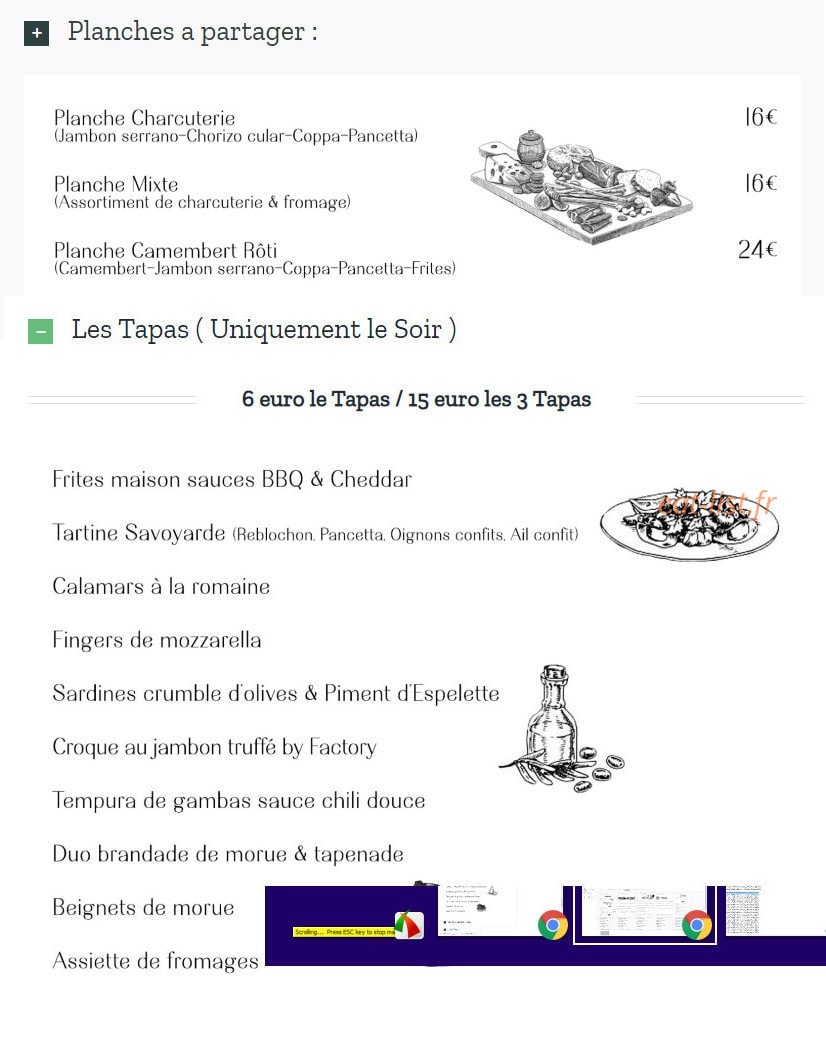 Factory — carte page 1