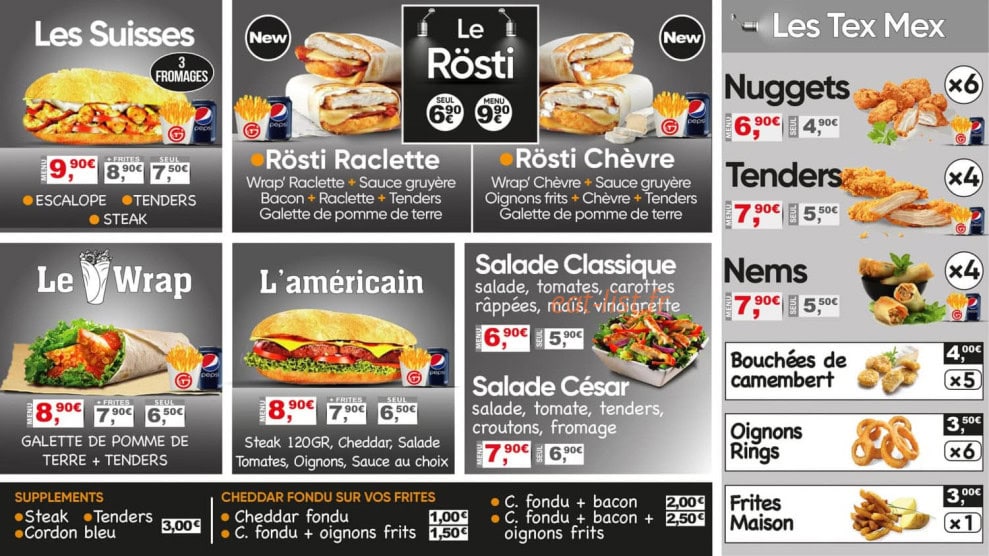 Grillade & tacos — carte page 1
