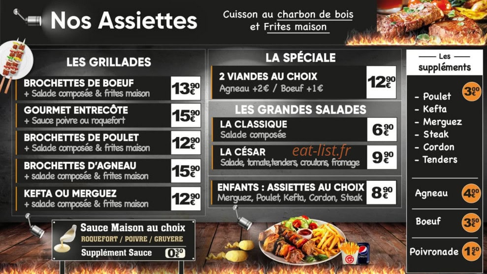 Grillade & tacos — carte page 2
