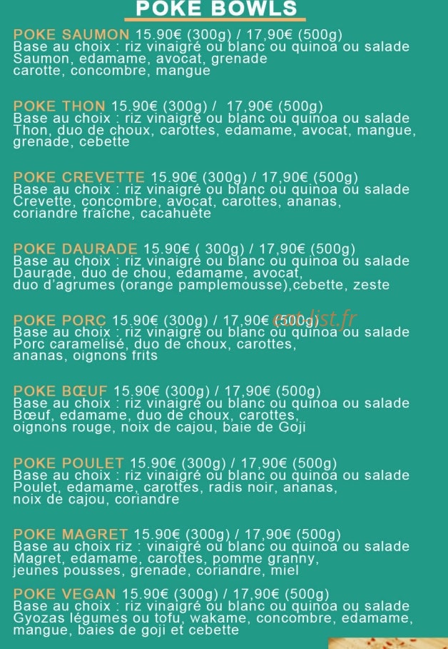 Hawa Poke — carte page 2