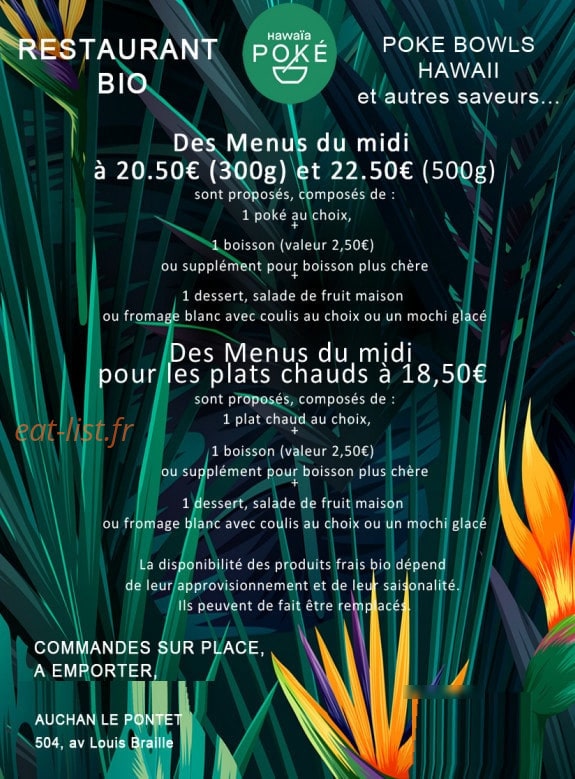 Hawa Poke — carte page 1