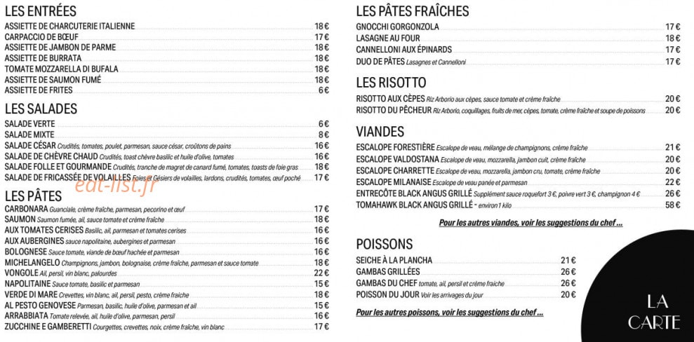 La Villa Salato — carte page 2