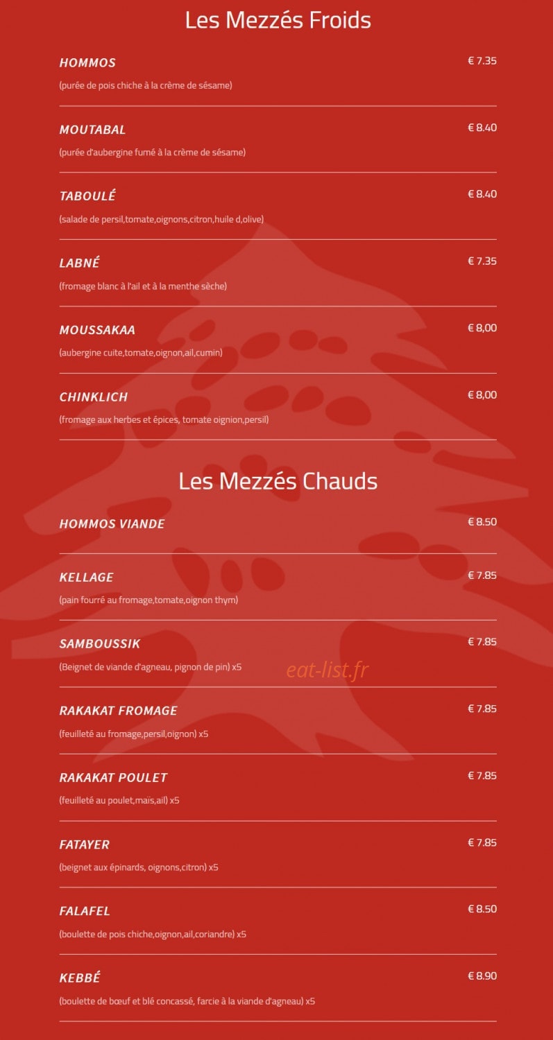 Le Libanais — carte page 3