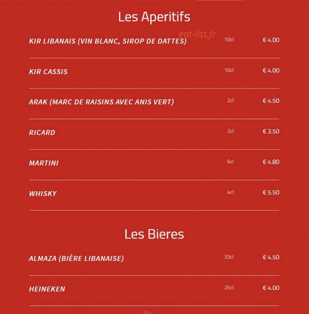 Le Libanais — carte page 5