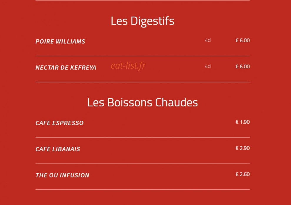 Le Libanais — carte page 7