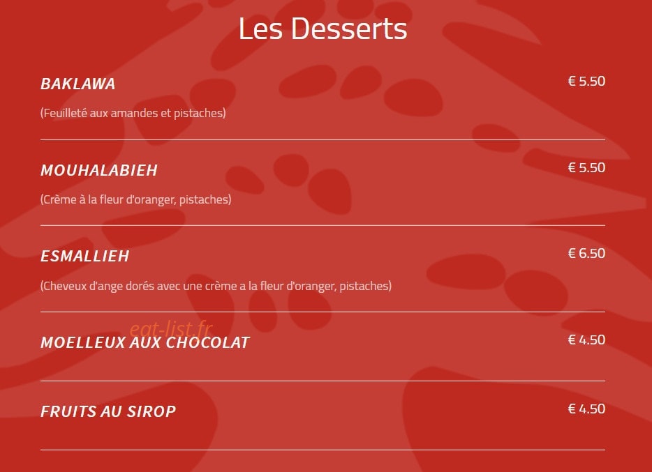 Le Libanais — carte page 4
