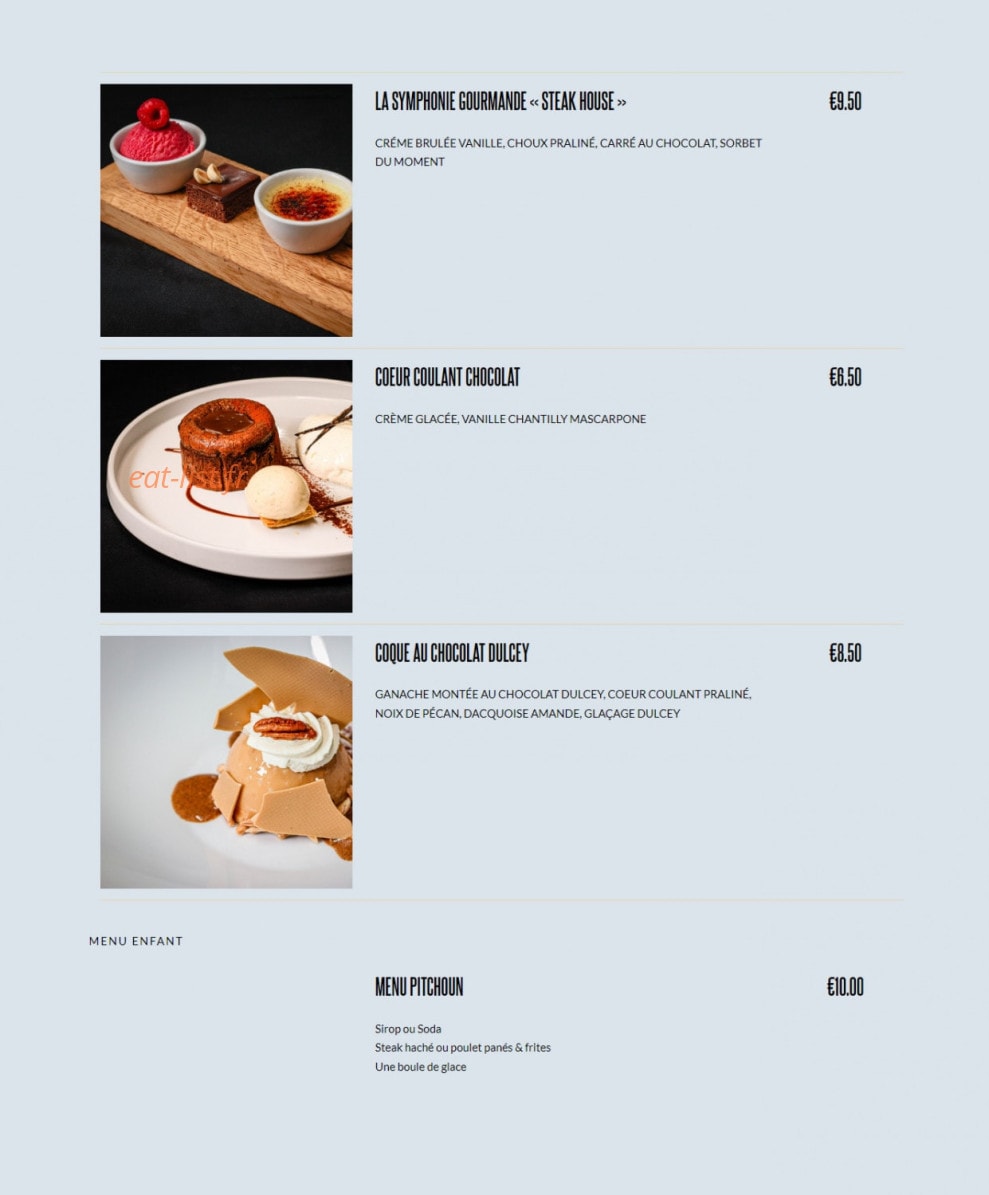 Steak House — carte page 6