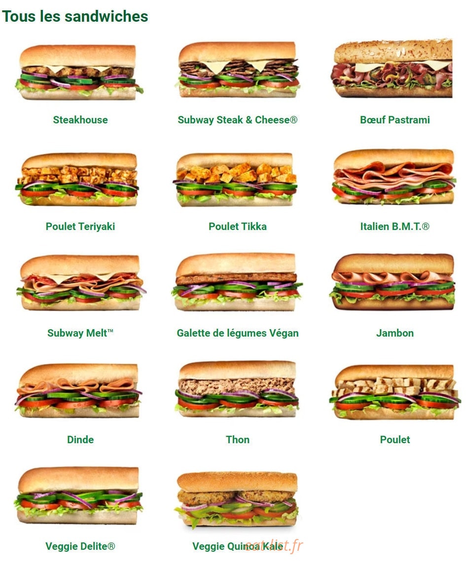 Subway — carte page 1