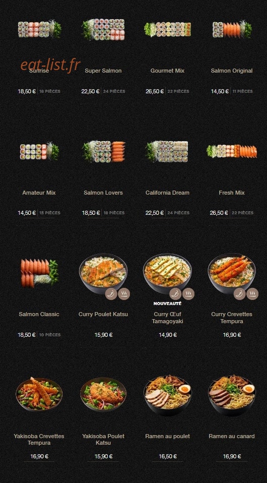Sushi Shop — carte page 11