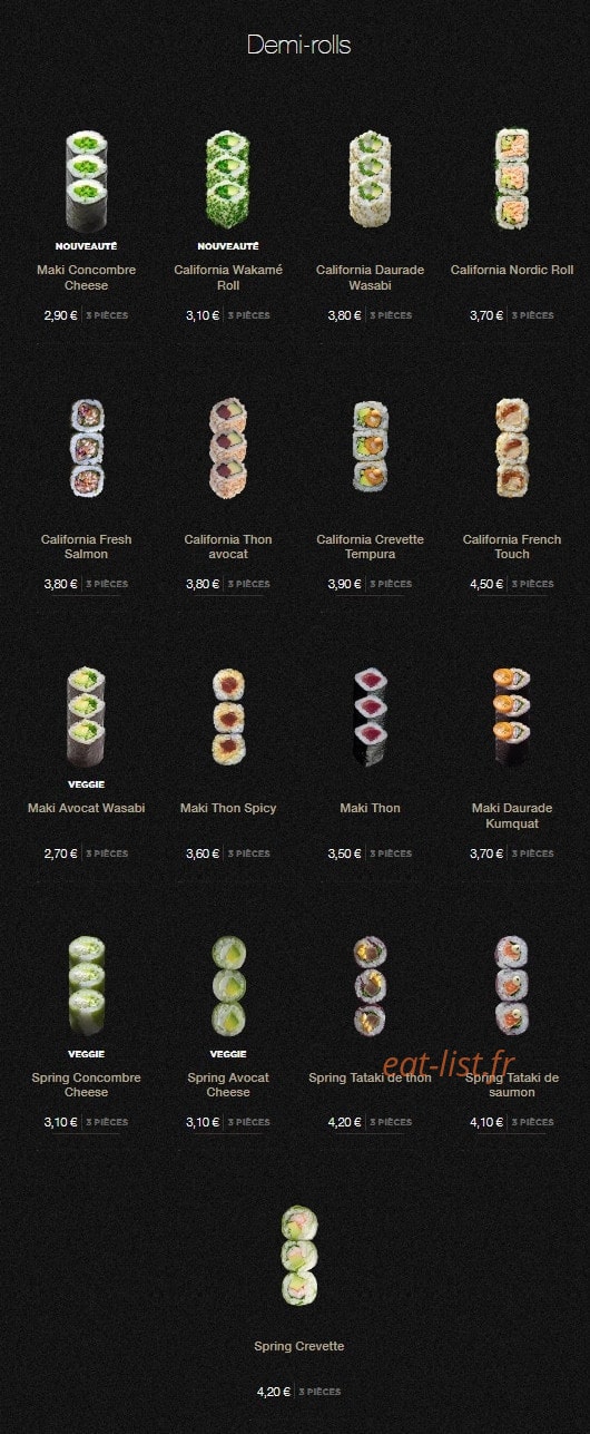 Sushi Shop — carte page 18