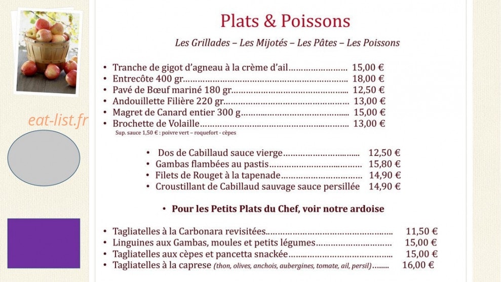 Auberge de bonpas — carte page 3
