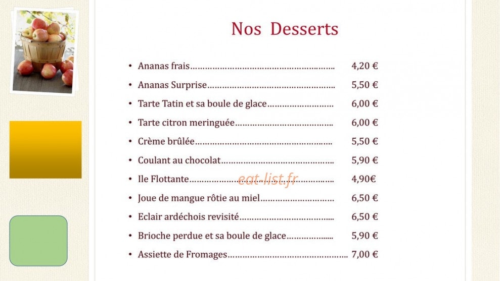 Auberge de bonpas — carte page 4