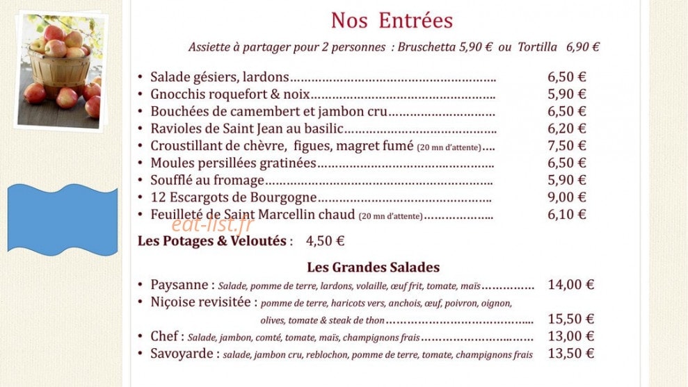 Auberge de bonpas — carte page 2