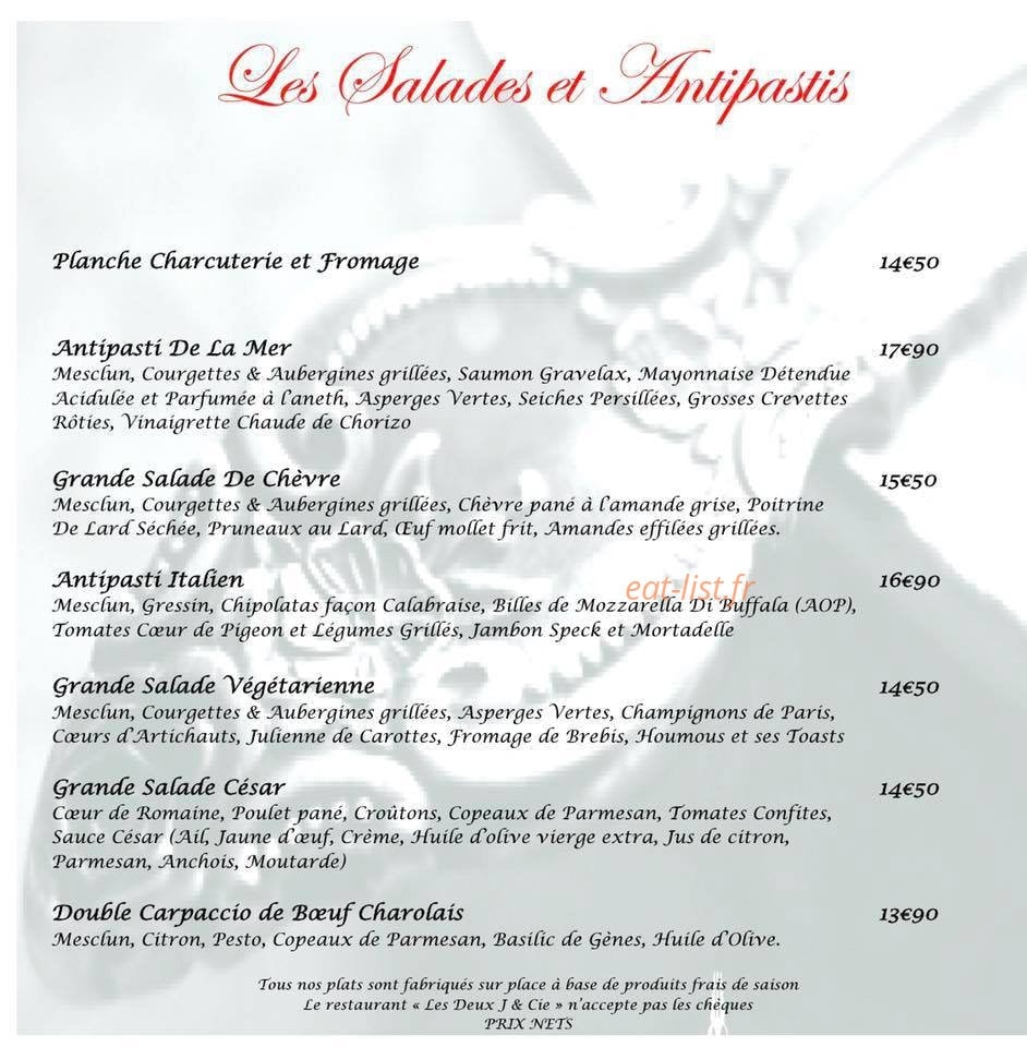 Les deux J & Cie — carte page 2