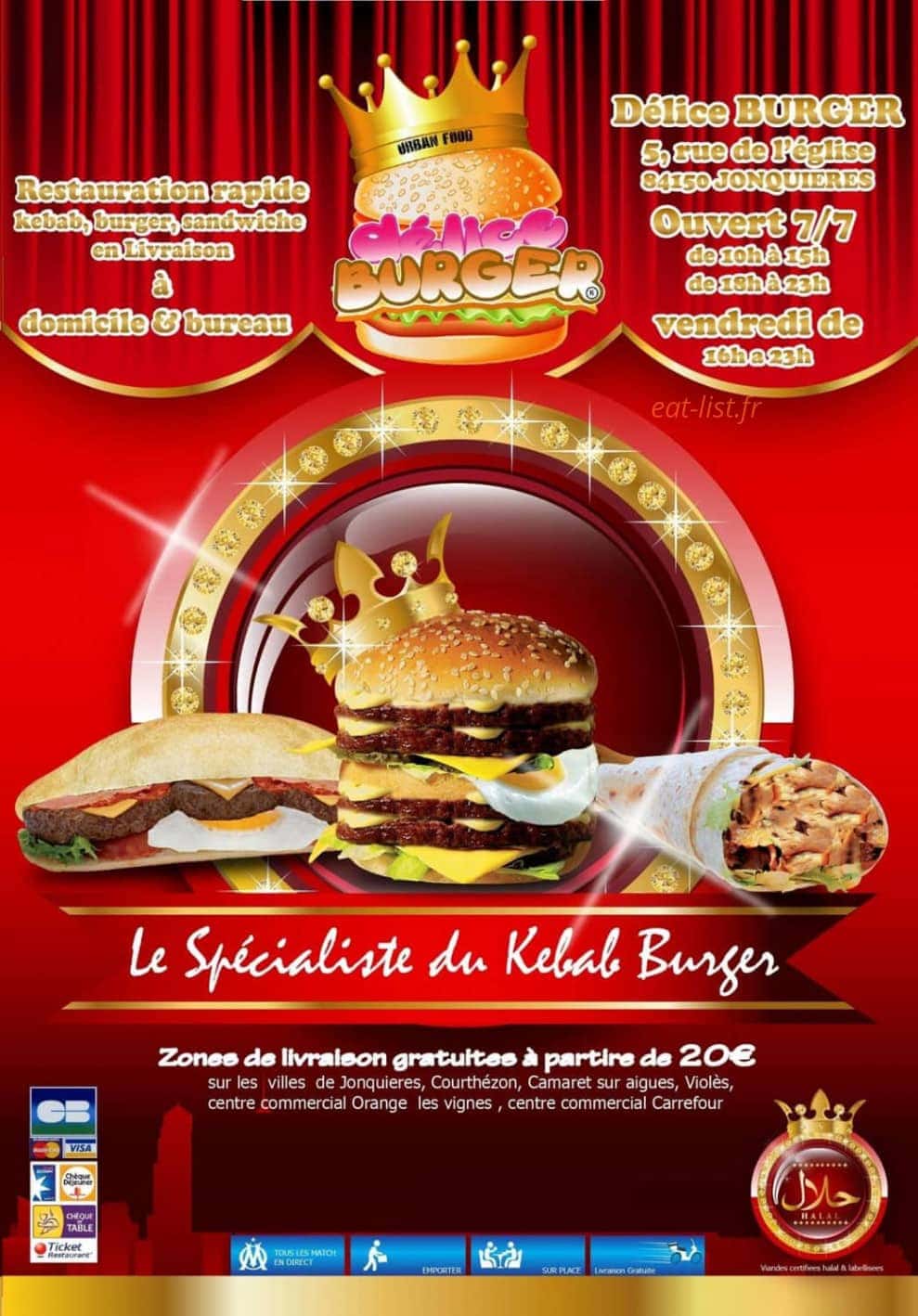 DeliceBurger Urbanfood — carte page 1