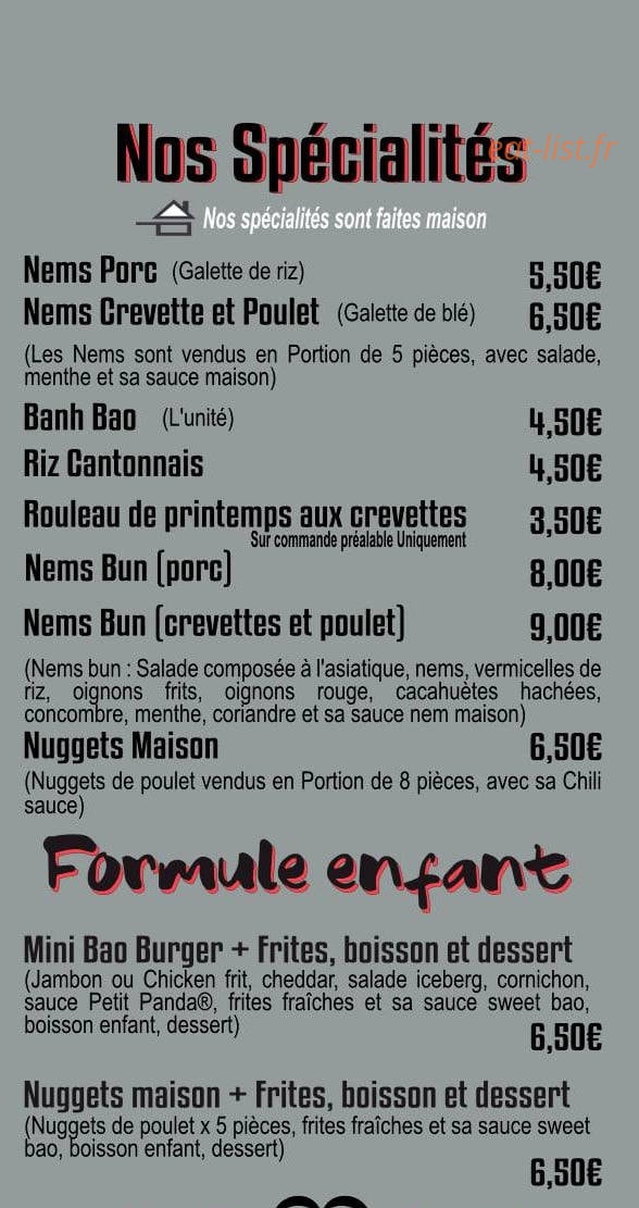 Bao Burger — carte page 2
