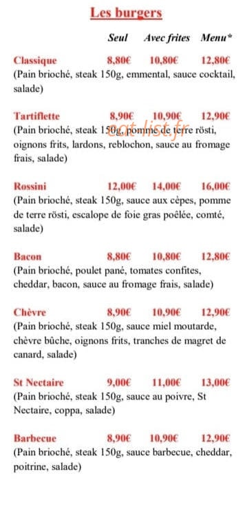 Le Caveau De Manon — carte page 1