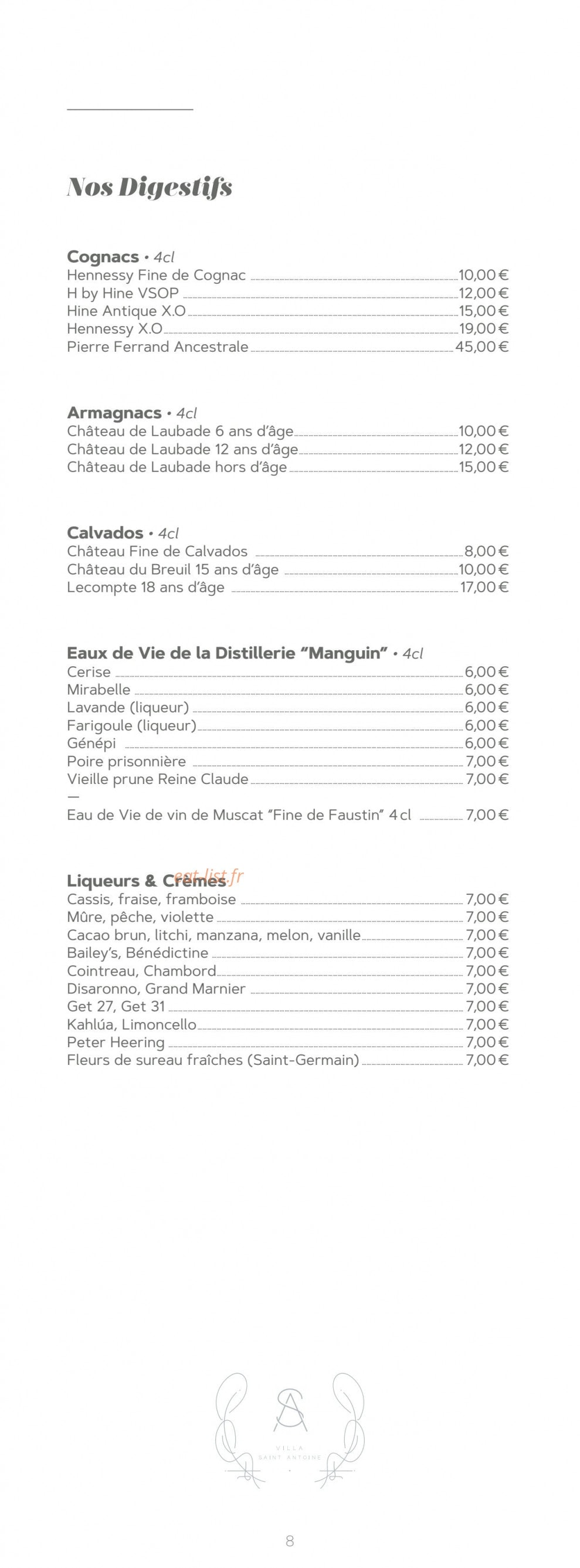 Villa Saint Antoine — carte page 13