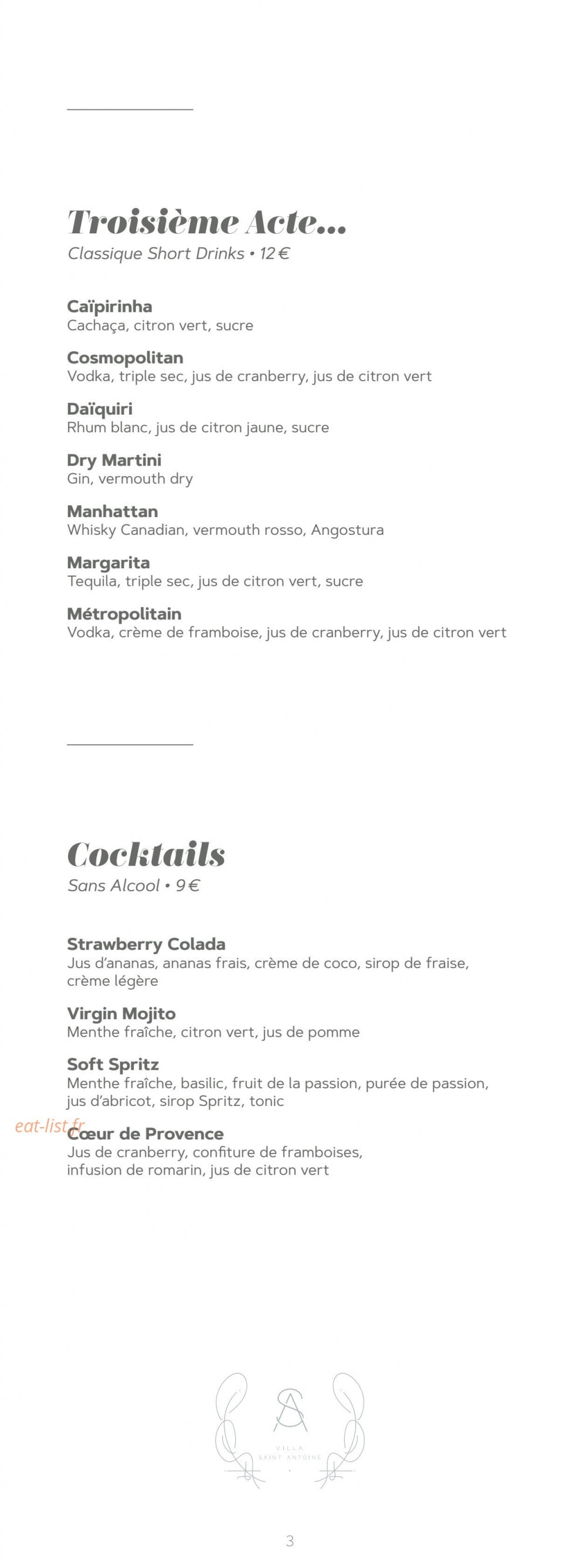 Villa Saint Antoine — carte page 8