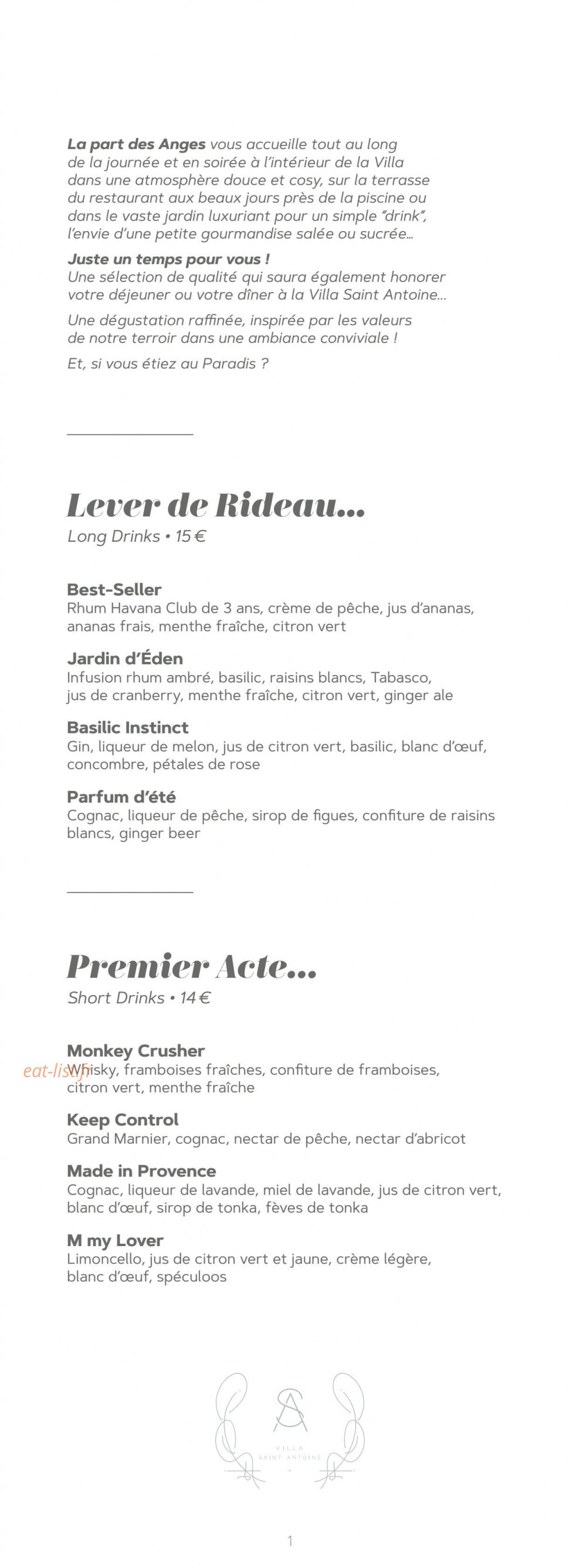 Villa Saint Antoine — carte page 6