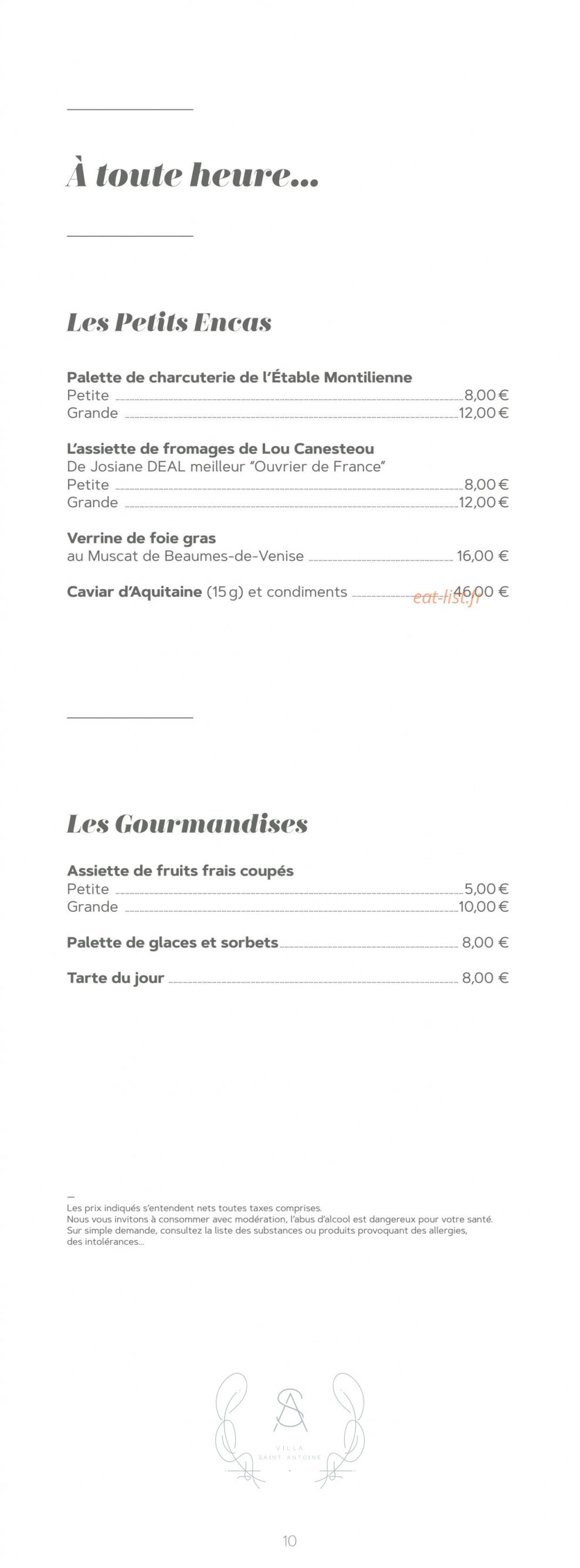 Villa Saint Antoine — carte page 15