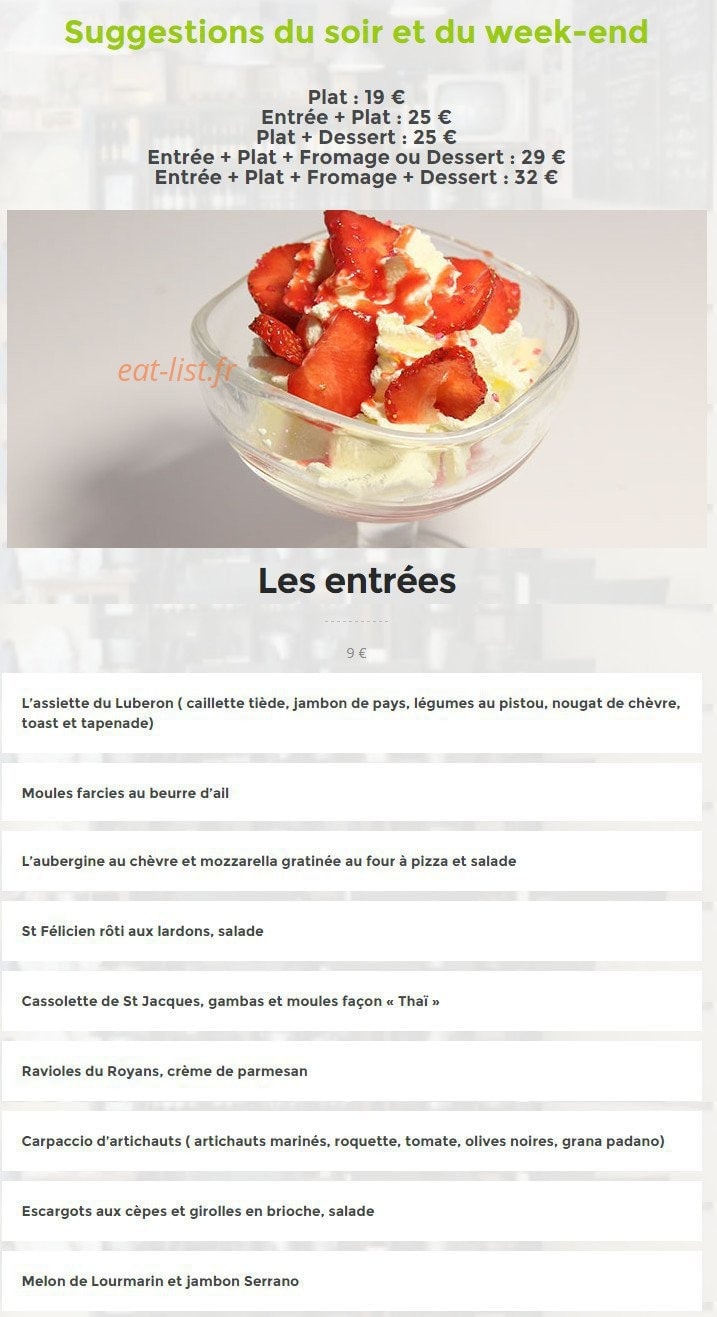 Chez Félicien — carte page 2