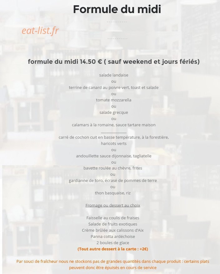 Chez Félicien — carte page 1