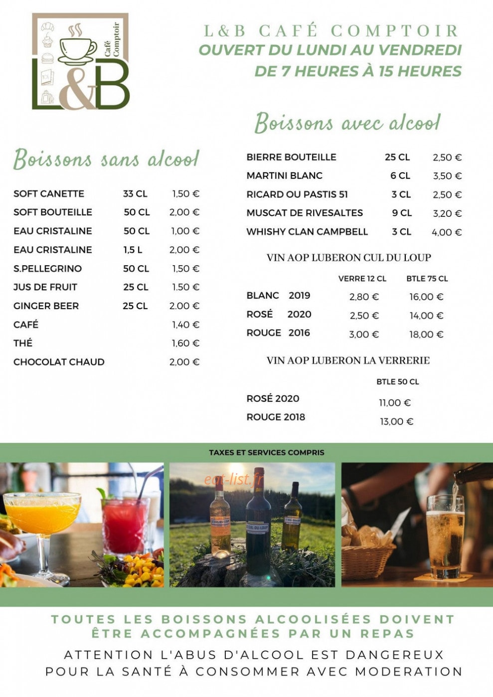 L&B Café Comptoir — carte page 3