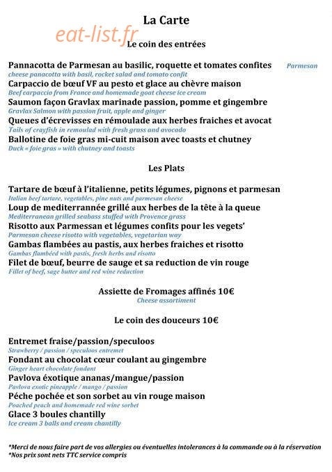 Le Dix'Vin — carte page 1