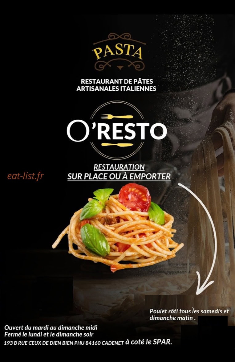 O'Resto — carte page 1
