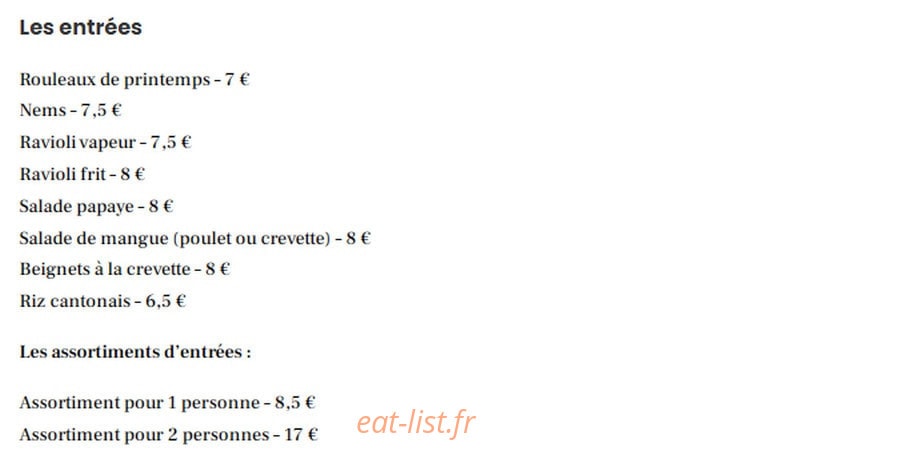 Saveurs d'Hanoï — carte page 1
