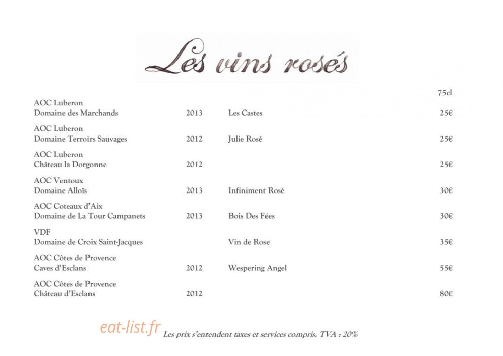 La Petite Maison de Cucuron — carte page 20