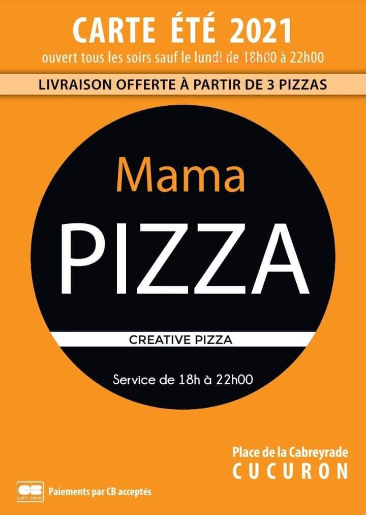 Mama Pizza — carte page 1