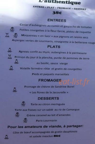 Auberge La Feniere — carte page 1