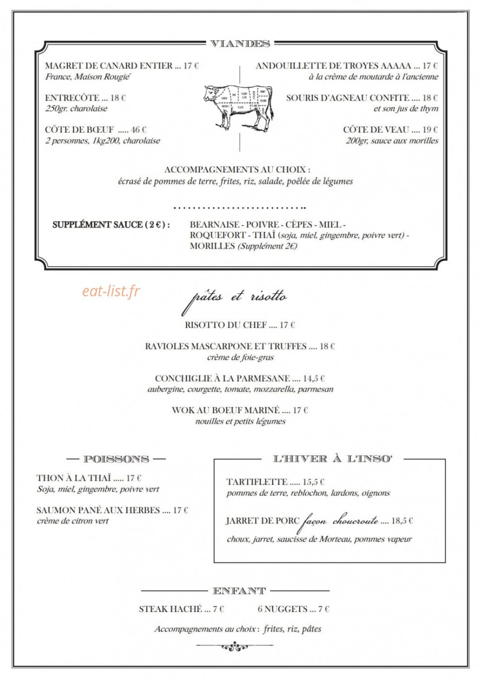 Brasserie L'Insolite — carte page 2