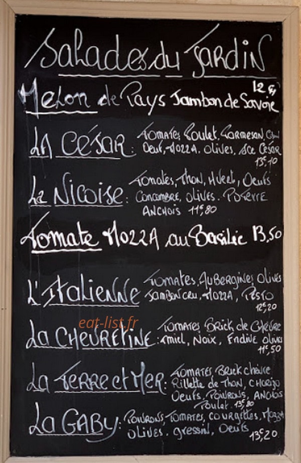 Café Gaby — carte page 1