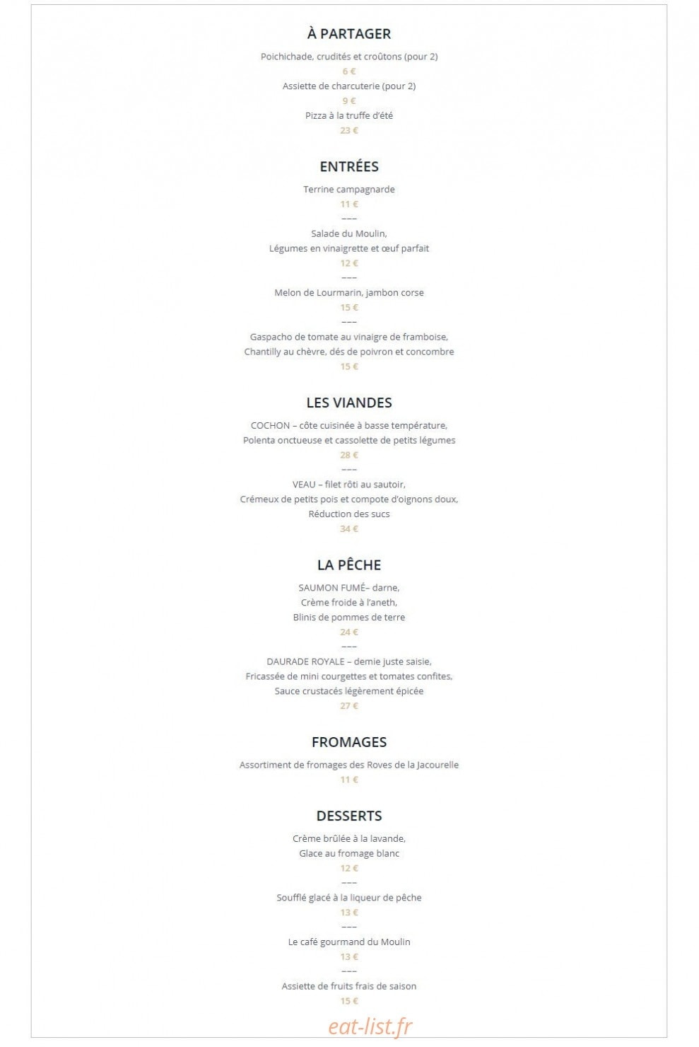 Le Moulin de Lourmarin — carte page 1