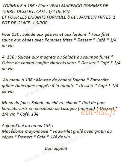 Café des Sports — carte page 1